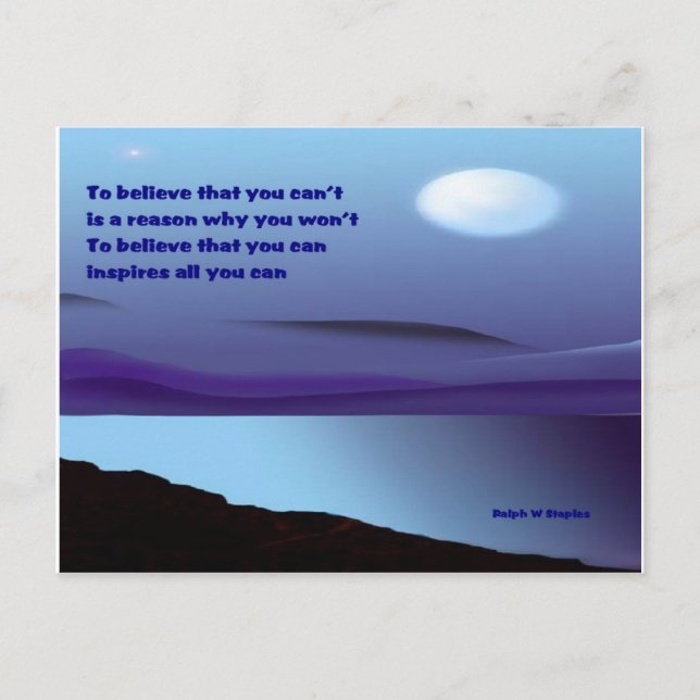 Carte Postale Believe that you can (Devant)