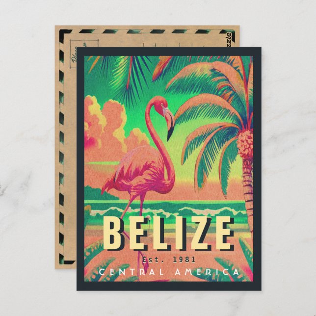 Carte Postale Belize Amérique centrale Vintage Tropical 1950 (Devant / Derrière)