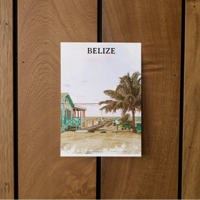 Carte Postale Belize Caribbean Beach Scenery (belize tropical beach postcard)
