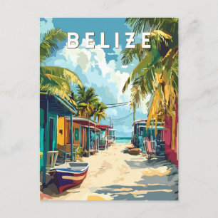 Carte Postale Belize Illustration Voyage Art Vintage