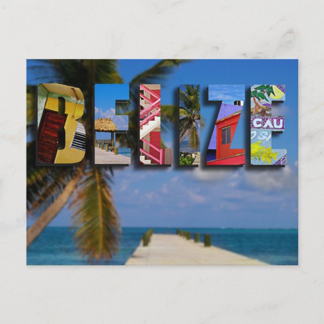 Carte Postale Belize Tropical Beach Blue Ocean Travel Photo (Devant)