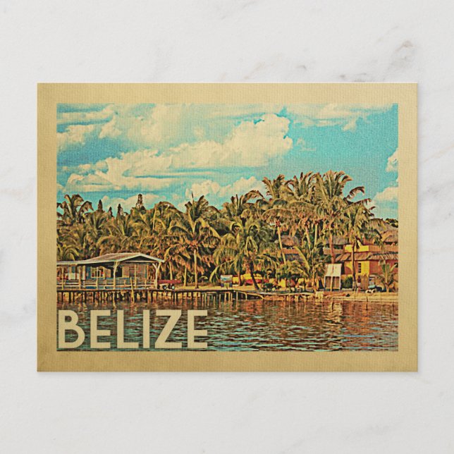 Carte Postale Belize Vintage Travel (Devant)