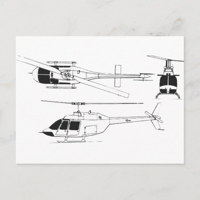 Carte Postale Bell Jet Ranger / TH- (Devant)