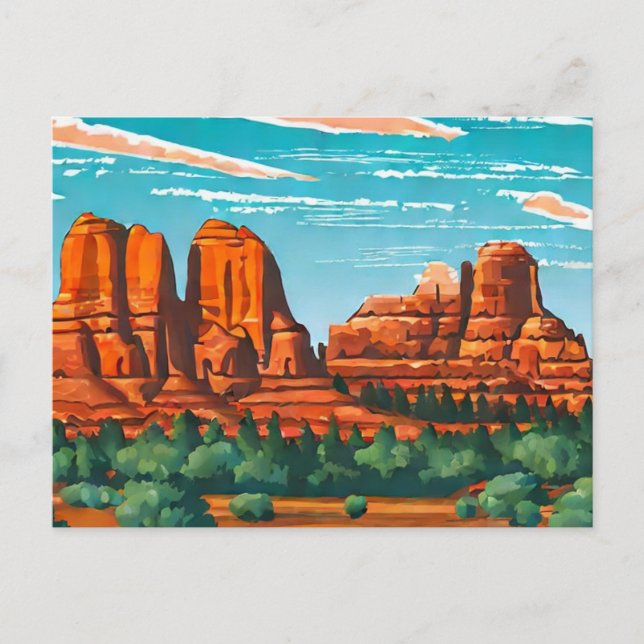 Carte Postale Bell Rock, Sedona, Arizona peinture (Devant)