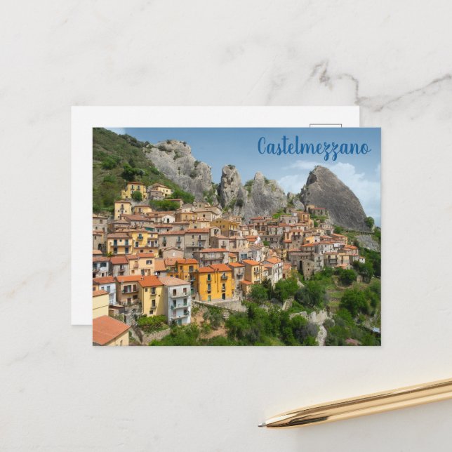 Carte Postale Bella Castelmezzano Basilicata Italia (Devant/Arrière en situation)