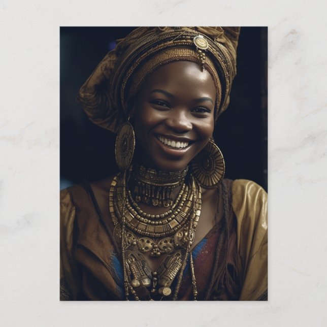 Carte Postale Belle Africaine souriante (Devant)