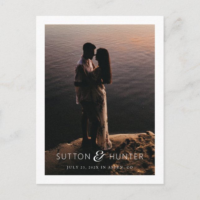 Carte Postale Belle Ampersand Photo moderne Enregistrer la date (Devant)