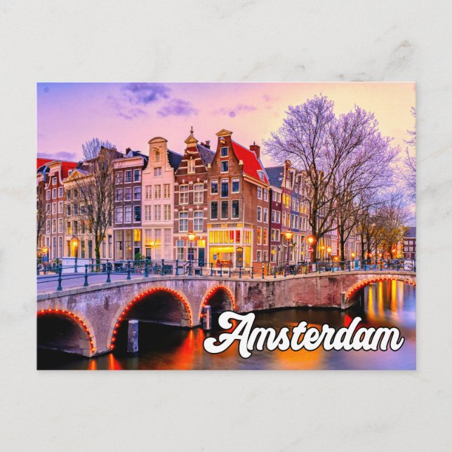 Carte Postale Belle Amsterdam, Pays-Bas (Devant)
