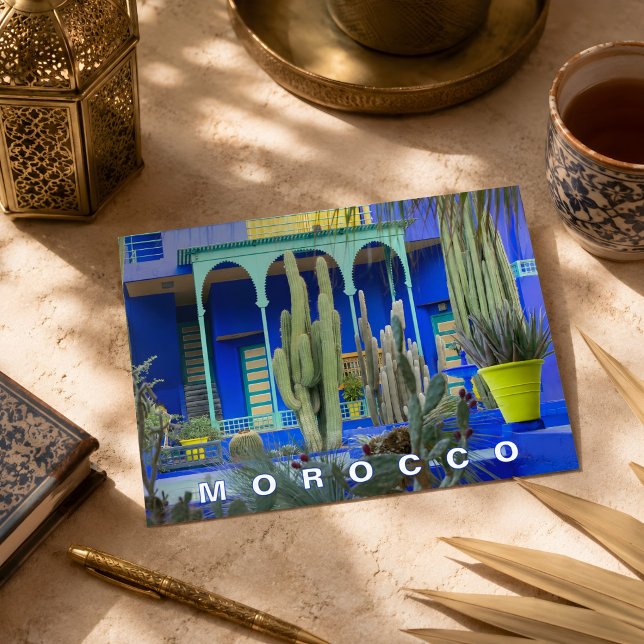 Carte Postale Belle architecture du jardin Majorelle de Marrakec (Créateur téléchargé)