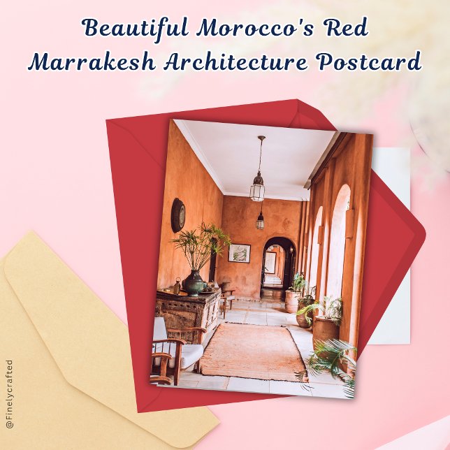 Carte Postale Belle architecture marocaine de Marrakech Rouge (Créateur téléchargé)