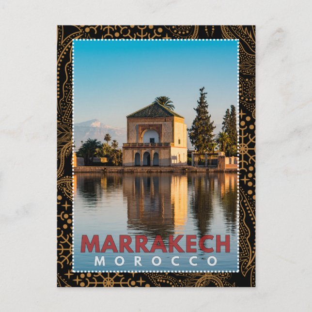 Carte Postale Belle architecture marocaine Marrakech Menara (Devant)