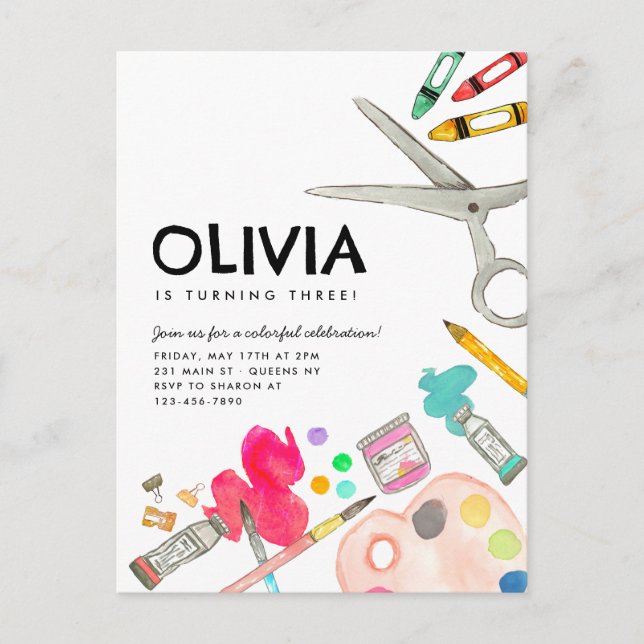 Carte Postale Belle Art Artiste Peinture Dessin Partie Peinture  (Devant)