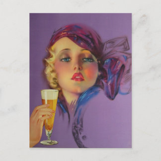 Carte Postale Belle Art déco Vintage Pin up girl