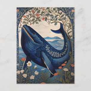 Carte Postale Belle Baleine Bleue William Morris Inspiré
