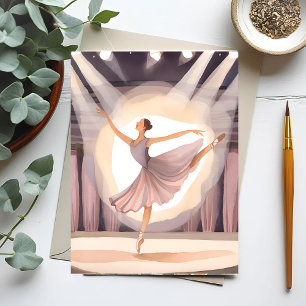 Carte Postale Belle Ballerina Ballet Arts Danse Aquarelle