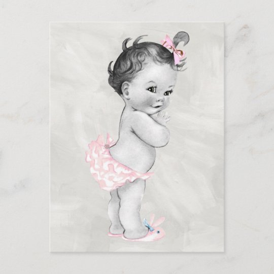 Carte Postale Belle Bebee Vintage Fille Zazzle Fr
