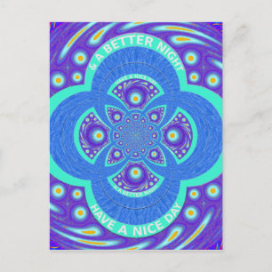 Carte Postale Belle belle Afrique bleu Mandala Flora design