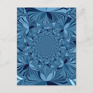 Carte Postale Belle Belle Iridescente Blue Kaleidoscope Art