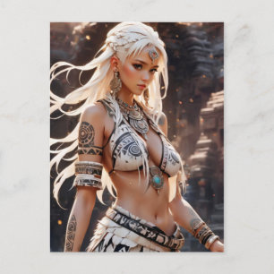 Carte Postale Belle Blonde Tribal Princesse