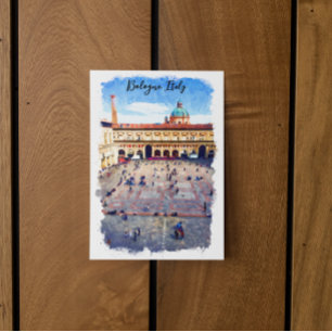 Carte Postale Belle Bologne Italie Aquarelle Voyage