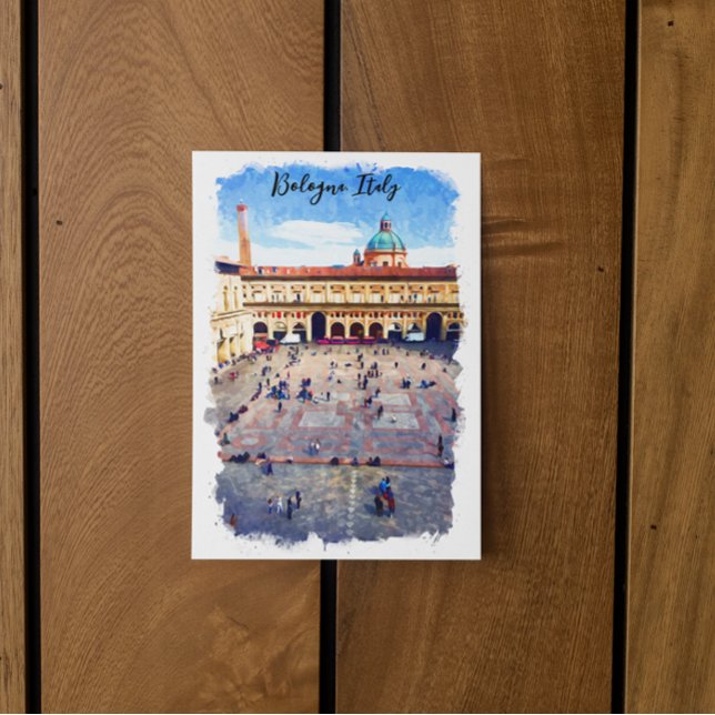 Carte Postale Belle Bologne Italie Aquarelle Voyage (bologna italy watercolor travel postcard)