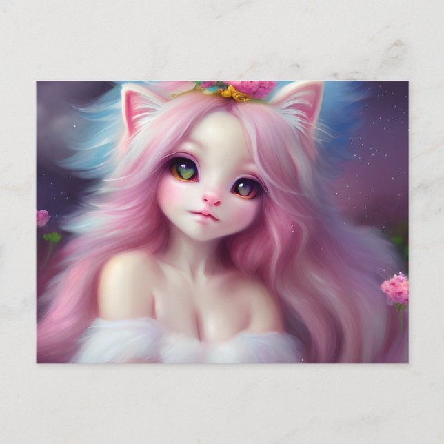 Carte Postale Belle Cartoon Chat bébé (Devant)