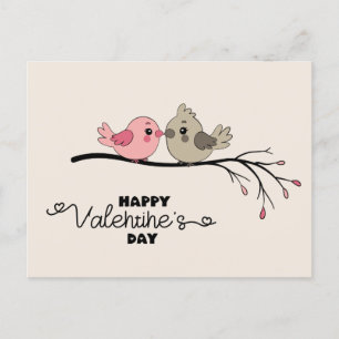 Carte Postale Belle Cartoon Lovebirds sur la branche Saint-Valen