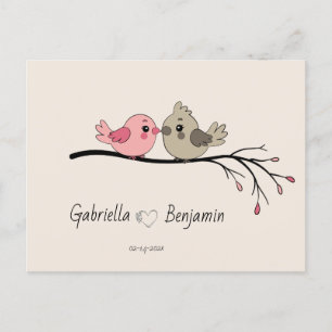 Carte Postale Belle Cartoon Lovebirds sur la branche Saint-Valen