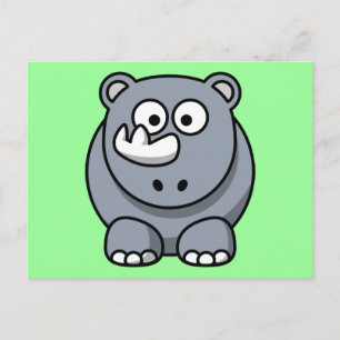 Carte Postale Belle Cartoon Rhino