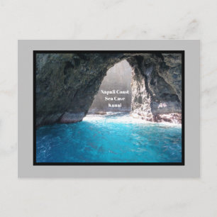 CARTE POSTALE BELLE CAVE DE MER BLEUE DE LA CÔTE NAPALI, KAUAI