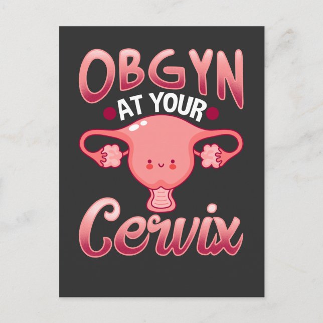 Carte Postale Belle Cervix obstétricien gynécologue Docteur OBGY (Devant)