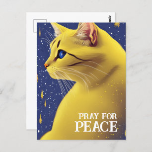 Carte Postale Belle chatte jaune aux yeux bleus - ukraine