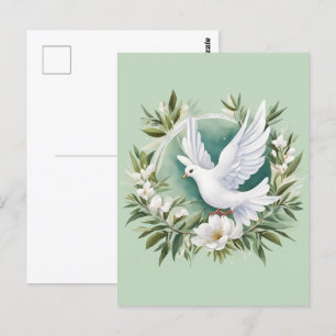 Carte Postale Belle Colombe de Paix Blanche