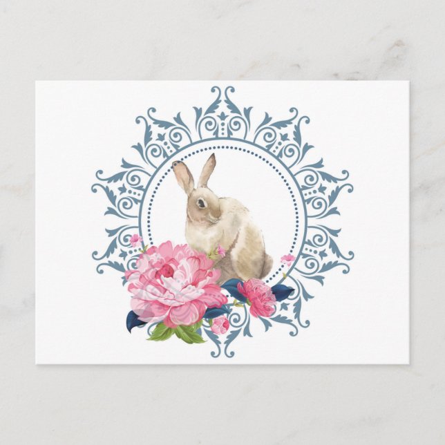Carte Postale Belle conception de lapin de Pâques (Devant)