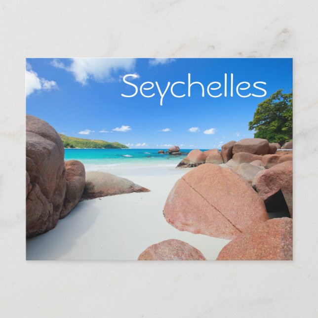 Carte Postale Belle côte rocheuse aux Seychelles (Devant)
