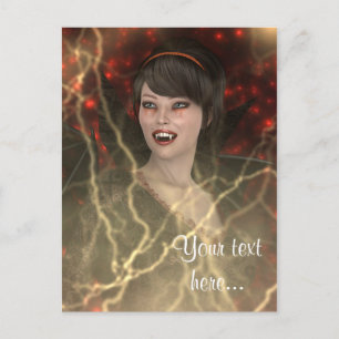 Carte Postale Belle Dame Vamp Style De Sorcière D'Halloween Parf