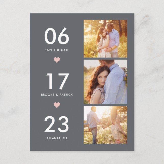 Carte Postale Belle Date MODIFICATIVE COULEUR Enregistrer La Dat (Devant)