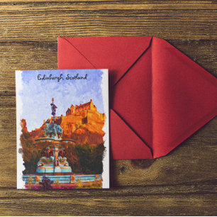 Carte Postale Belle Edimbourg Scotland Castle Watercolor