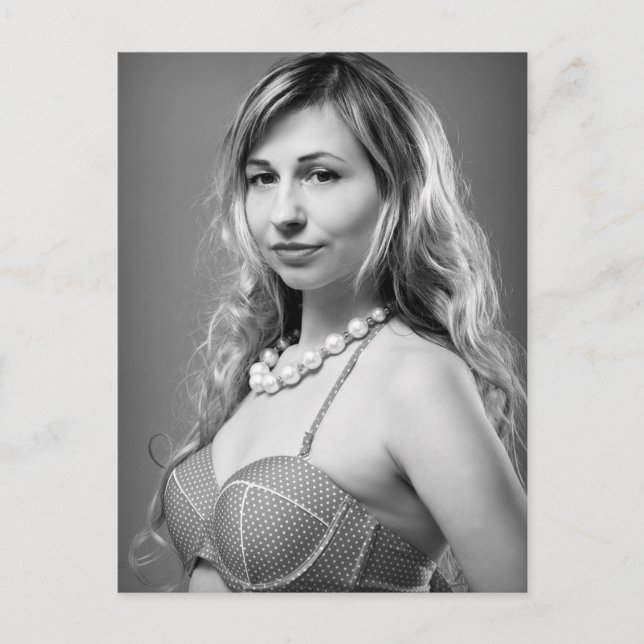 Carte Postale Belle épingle noire et blanche photo (Devant)