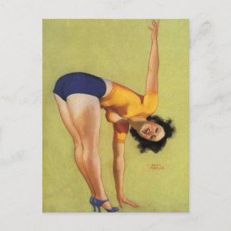 Carte Postale Belle épingle Vintage fille