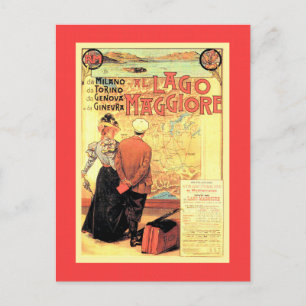 Carte Postale Belle Epoque 1899 Italien poster de voyage ferrovi