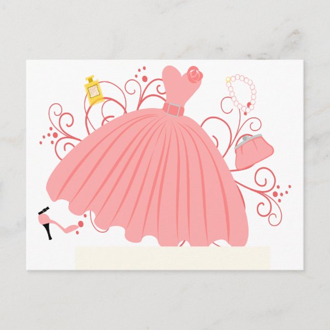 Carte Postale Belle et belle robe (Devant)