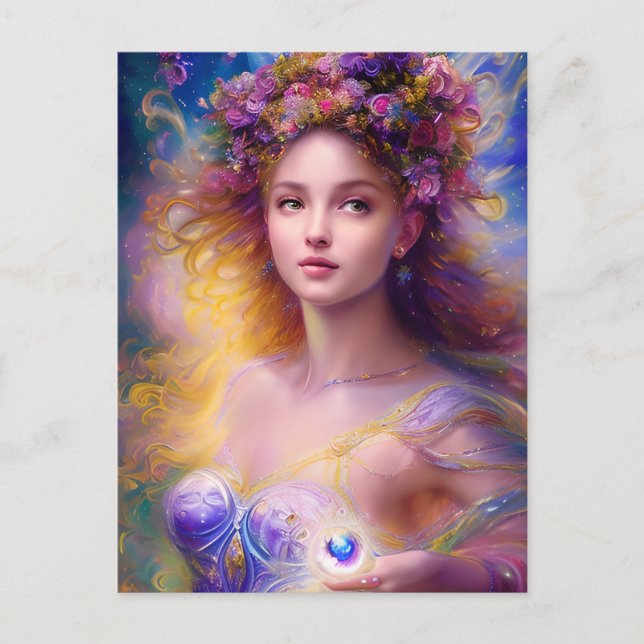 Carte Postale Belle Fairy Girl ai art (Devant)