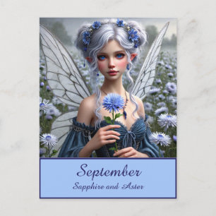 Carte Postale Belle fée de septembre en Asters