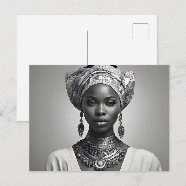 Carte Postale Belle femme africaine (Devant / Derrière)