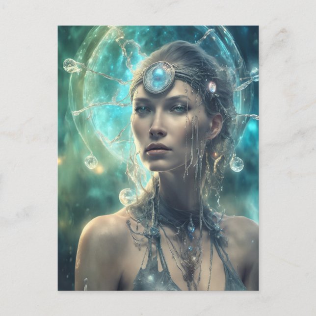 Carte Postale Belle femme Alien spatiale Scifi (Devant)