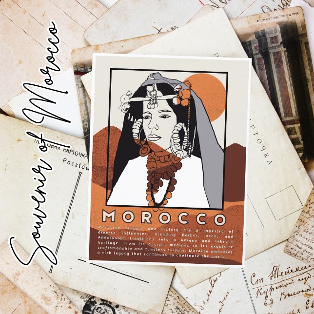 Carte Postale Belle femme berbère de Marrakech Maroc (Créateur téléchargé)