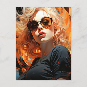 Carte Postale Belle femme blonde