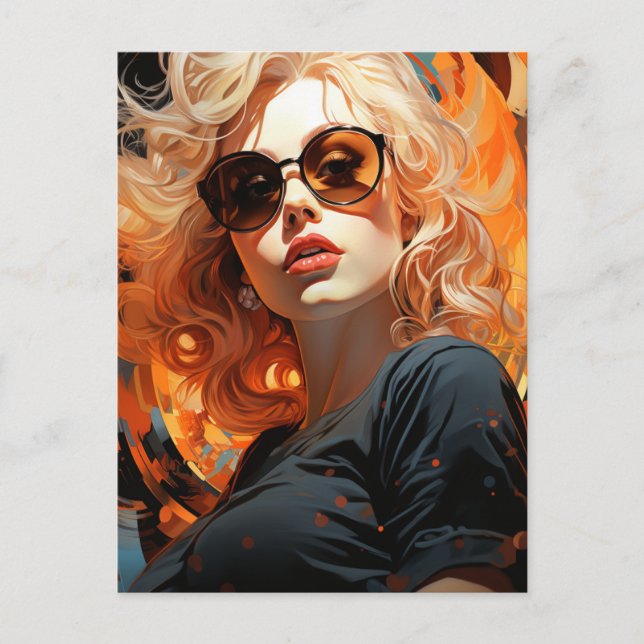Carte Postale Belle femme blonde (Devant)