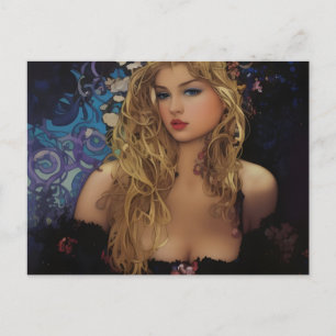 Carte Postale Belle Femme Blonde